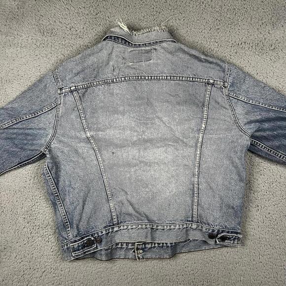 Vintage Levis Denim Jacket Harley Davidson Patch Distressed Men’s Size Large - Picture 13 of 16